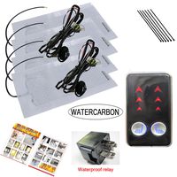 WATERCARBON Universal Car Seat Heater Kits 12v Carbon Fiber Heat Pads with Hi/Lo Temperature Switch 131~158 ℉(Set of 2) (LED3 Arrowhead 3 Gear Heating Switch)