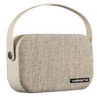Volkano Fabric Series Bluetooth Speaker with Fabric Trim - Light Grey