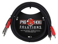 Pig Hog PD-R1406 Dual RCA (Male) to Dual 1/4" Mono (Male) Cable, 6 Feet
