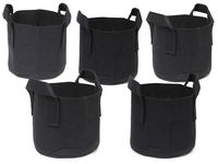 247Garden 5-Pack 1 Gallon Grow Bags/Aeration Fabric Pots w/Handles (Black)