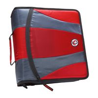 Case-it 2-in-1 Zipper D-Ring Dual Binder, Includes 2 Sets of 2-Inch Rings, 1 Count, Red (Dual-301-Red)
