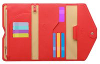 Zoppen Mulit-purpose Rfid Blocking Travel Passport Wallet (Ver.4) Trifold Document Organizer Holder, Raspberry Red