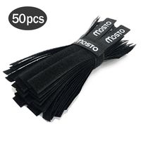 Mosto 50pcs Fastening Reusable Cable Cord Ties Tape Straps Wraps Wire Organizer Cords Holder For PC Computer TV Cables