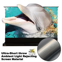 VIVIDSTORM Motorized Floor Rising Projection Screen for 4K Ultra Short Throw Laser Projector,120 inch Diag 16:9, Ultra-Short Throw Ambient Light Rejecting, Wireless Projector Trigger, VMDSTUST120H