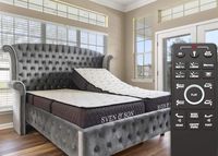 Sven & Son Split King Adjustable Bed Base Frame (Individual Head Tilt & Lumbar) + 12" Cool Gel Memory Foam Mattress and Adjustable Bed (Split King)