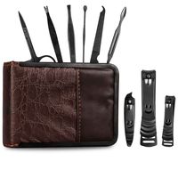 Manicure Set - Nail Kit - Pedicure Kit - Grooming Care Tools for Men and Women - Leather Travel Case with Fingernail Clippers, Toe Nails Clipper, and Nail File Buffer - Stainless Steel Tools