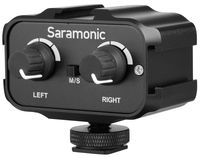 Saramonic SR-AX100 Microphone Audio Mixer & Cold Shoe Mounting Hub for DSLR Cameras & Camcorders (Black)