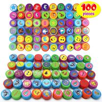 THE TWIDDLERS 100 PCS Mini Stamps | 50 Different Designs Emoji Stamp Kit for Kids | Treasure Chest | Birthday Party Favor | Pinata Fillers | Classroom Prizes & Rewars | Crafts Self Inking Toy Stamps