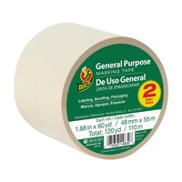 Duck Brand General Purpose Masking Tape - Beige, 1.88 in. x 60 yd., 2-Pack