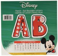 Eureka Disney Mickey Mouse Red and White Punch Out Letter Classroom Decoration, 177 pc, 3.8'' H