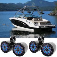 Pair Dual KICKER 45KM84L 8" 1200w Marine Boat LED Wakeboard Tower Speakers KM8