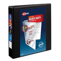 Avery Heavy-Duty View Binder, 1-1/2" One Touch Rings, 400-Sheet Capacity, DuraHinge, Black, Case Pack of 12 (79695)