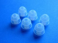 6 Small (S) Clear Double (2 Layer) Flange Earbuds Eartips Set Compatible with Etymotic etyBLU2, ER-4, hf5, hf3, hf2, mc5, mc3, mc2, and ETY Kids in Ear Stereo Earphones Headset