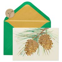 Papyrus Christmas Cards Boxed, Holiday Pine Cones (14-Count)