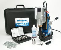 Hougen HMD904S 115-Volt Swivel Base Magnetic Drill w/coolant bottle plus 1/2" drill chuck, adapter and 12002 Rotabroach Cutter kit