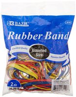 BAZIC 2 Oz./56.70g Assorted Sizes and Colors Rubber Bands (6110-36)
