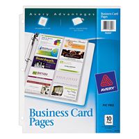 Avery  Business Card Pages, Pack of 10 (76009), Clear