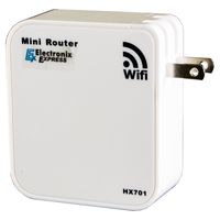 Electronix Express HX701 150Mbps Wireless N Mini Pocket Router, Repeater, Client, 2 LAN Ports, USB Port for Charging