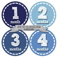 Months In Motion Baby Monthly Stickers - Baby Milestone Stickers - Newborn Boy Stickers - Month Stickers for Baby Boy - Baby Boy Stickers - Newborn Monthly Milestone Stickers
