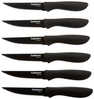 Cuisinart C55-6PCSBK Advantage Color Collection 6-Piece Ceramic Coated Steak Knife Set, Black