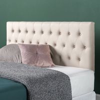 Zinus Trina Upholstered Modern Classic Tufted Headboard in Taupe, Full