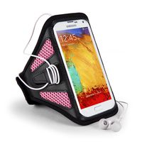 SumacLife Mesh Armband for 6 Plus, Note 4, Xperia Z3, One Plus One, G3, HTC One - Retail Packaging - Black/Pink