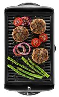 New House Kitchen Electric Smokeless Indoor Grill, Large Non-Stick Cooking Surface, Temperature Control for Smoke-Free BBQing, Dishwasher Safe Removable Water Tray, Portable Kitchen Griddle, Black