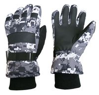 N'Ice Caps Kids Cold Weather Waterproof Camo Print Thinsulate Ski Gloves (Black/Grey Digital Camo, 5-6 Years)