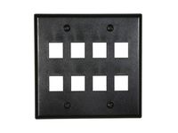 Networx Keystone Wall Plates (8 PORT, BLACK)