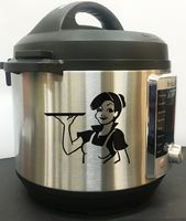 Waitress Girl - Black Vinyl Decal For Instant Pot