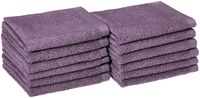 AmazonBasics Quick-Dry Bathroom Washcloth, 100% Cotton, Set of 12, Lavender