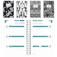 Brownline 2018-2019 Black & White Designs Weekly Academic Planner, 8 x 5, Week to View Diary, July 2018 to July 2019, Assorted Designs, Designs May Vary (CA101PG.ASX-19)