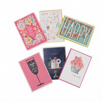 Hallmark Signature All Occasion Card Assortment with Lucite Card Organizer Box (6 Greeting Cards with Envelopes and 4 Blank Dividers)