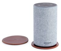 Casa Bellante J8-QZUE-65I0 Leather Coaster. Compatible for Apple HomePod, Amazon Echo,Google Home. Set of 2. (4 x 4 in.), Small, Brown