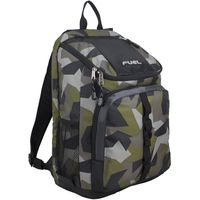 Fuel Wide Mouth Sports Backpack with Laptop Compartment for School, Travel, Outdoors - Olive Green/JS Shapes Print