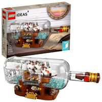 LEGO Ideas Ship in a Bottle 21313 Expert Building Kit, Snap Together Model Ship, Collectible Display Set and Toy for Adults (962 Pieces)