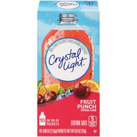 Crystal Light Sugar Free Fruit Punch Powdered Drink Mix, Caffeine Free,  0.09 oz , (10 count/pack) , pack of 6