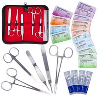 Suture Practice Tool Kit by Medical Creations (no suturing pad Included) with Ebook Training Guide - Suture Threads with Needle + Tools Developed by Doctors - for Medical, Nursing, Vet Students