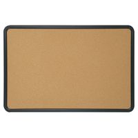 Quartet Contour Cork Bulletin Board, 3 Feet x 4 Feet, Black Plastic Frame (699175)
