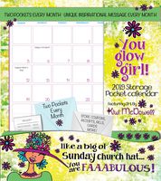Shades of Color 2019 You Glow Girl Storage Pocket Wall Calendar (PC104)