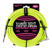 Ernie Ball Instrument Cable, Neon Yellow, 18 ft. (P06085)