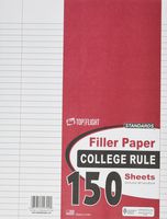 Top Flight Filler Paper, 10.5 x 8 Inches, College Rule, 150 Sheets (12302)