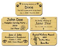 Solid Brass Satin Finish Personalized Custom Laser Engraved Nameplate Label Art Tag Sign Notched Square or Round Corners, Valentine's Day Gift, Made in USA