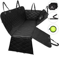 BarkinBuddy Back Seat Cover for Dogs - Car Dog Hammock for Back Seat - Full Doors Protection - Backseat Dog Cover for Car, SUV, Truck with 2 Headrest Covers, Collapsible Bowl, Dog Seat Belt