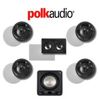 Polk Audio 80 F/X-RT 5.1-Ch Vanishing Series in-Ceiling/in-Wall Home Speaker System (80-F/X-RT + 255C-RT + HTS12)