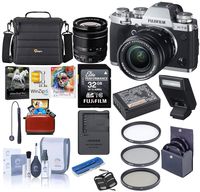 Fujifilm X-T3 26.1MP Mirrorless Camera with XF 18-55mm f/2.8-4 R LM OIS Lens, Silver - Bundle with Case, 32GB SDHC Card, 58mm Filter Kit, Cleaning Kit, Memory Wallet, Card Reader, Mac Software Pack