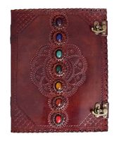 Pearl Leather Seven Stone Chakra Book of Shadows College Book Poetry Notebook Office Diary Book Sketch Book 10 x 13 Inches