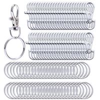 Livder Metal Swivel Lanyard Snap Hook Lobster Claw Clasp and Split Key Rings Chain, 100 Pieces