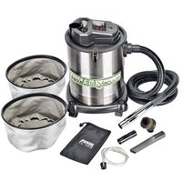 PowerSmith PAVC102 10 Amp 4 Gallon All-In-One Ash and Shop Vacuum/Blower with 10' Hose, Wheeled Base, Crevice Tool, Brush Nozzle, Pellet Stove Hose, 16' Power Cord, 1 1/4" Adapter, and 2 Filters