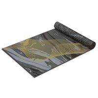 Gaiam Yoga Mat Premium Print Reversible Extra Thick Non Slip Exercise & Fitness Mat for All Types of Yoga, Pilates & Floor Workouts, Metallic Spiritual Journey, 6mm